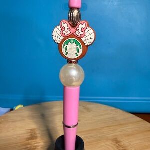 Pink Minnie Head with Coffee Logo Accent